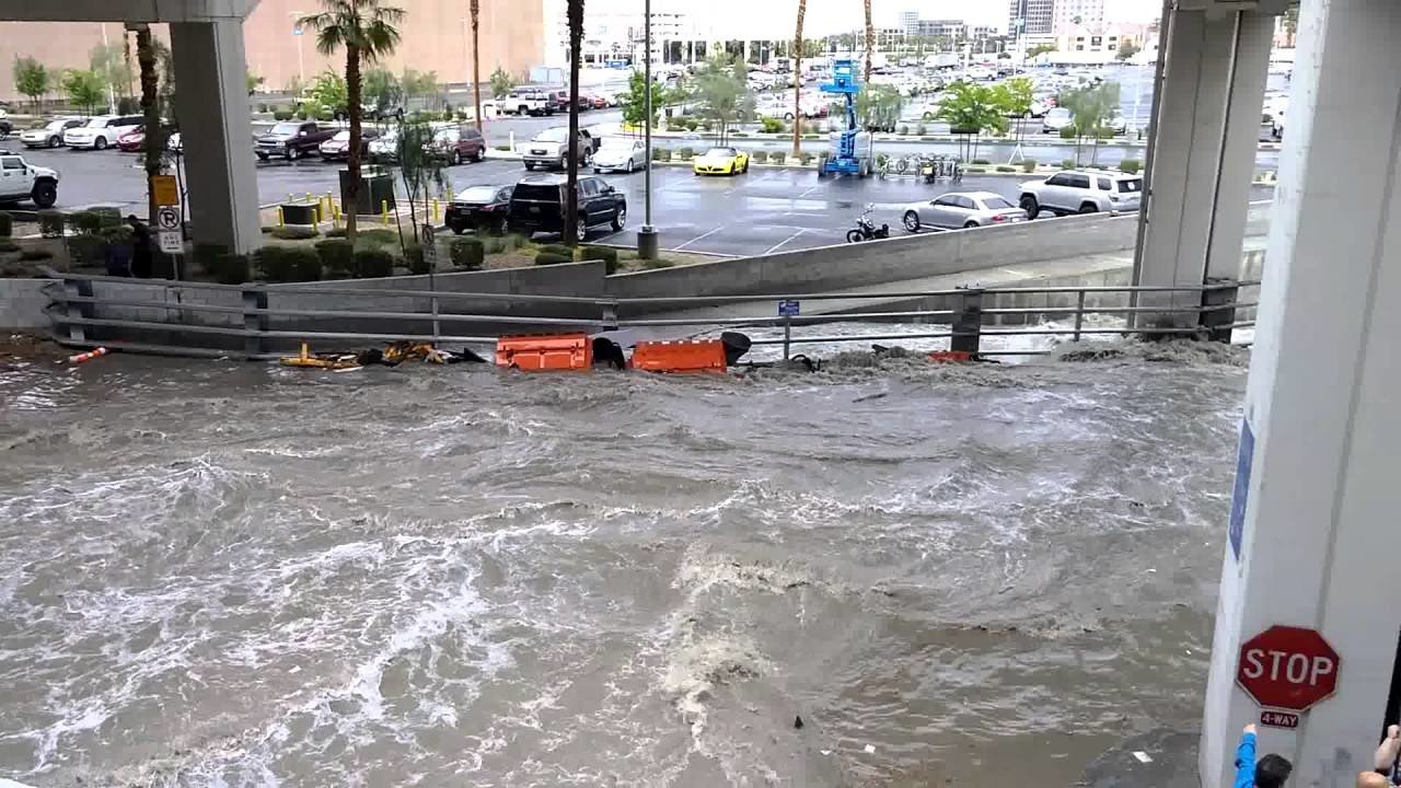 Record breaking rain causes flash floods in Las Vegas, over a hundred