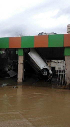 Car stuck in mud