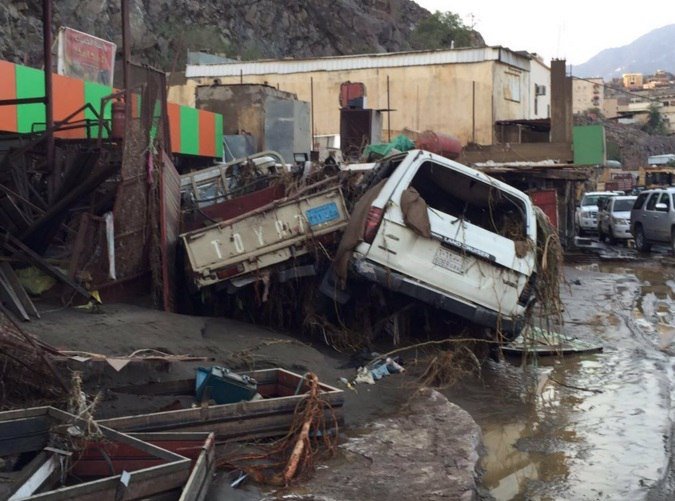 Car wreakeb by flood