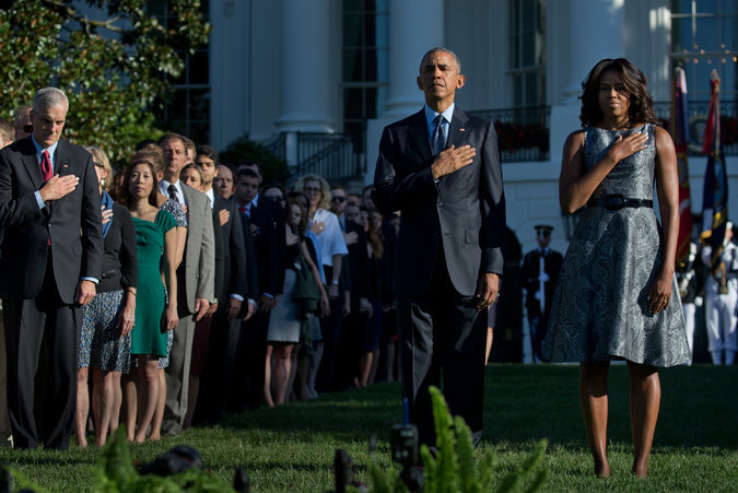 Click to enlarge President Obama at a Sept. 11 ceremony in 2015
