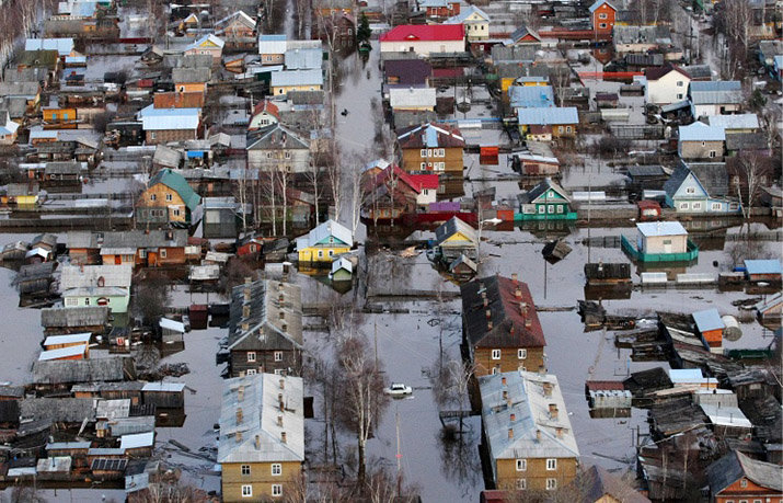 Floods in Veliky Ustyug, Vologda, April 2016.