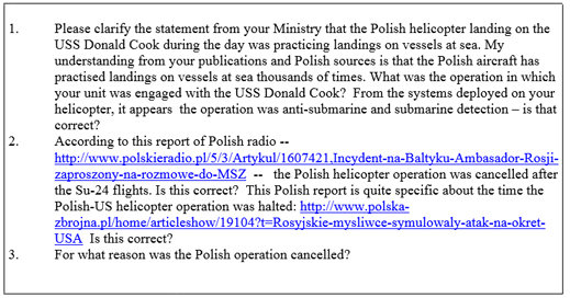 helmer questions warsaw