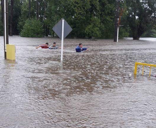 Floodwater in Rocha, Uruguay