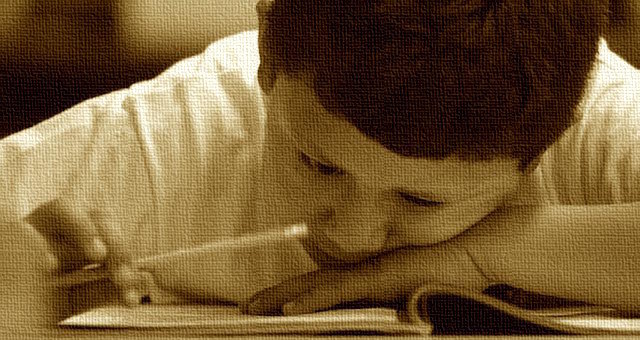 boy studying