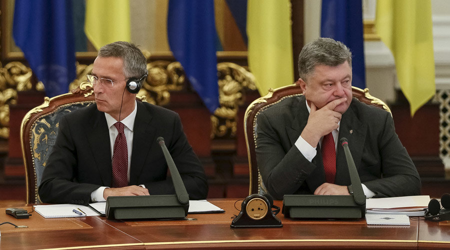Click to enlarge Stoltenberg and Poroshenko
