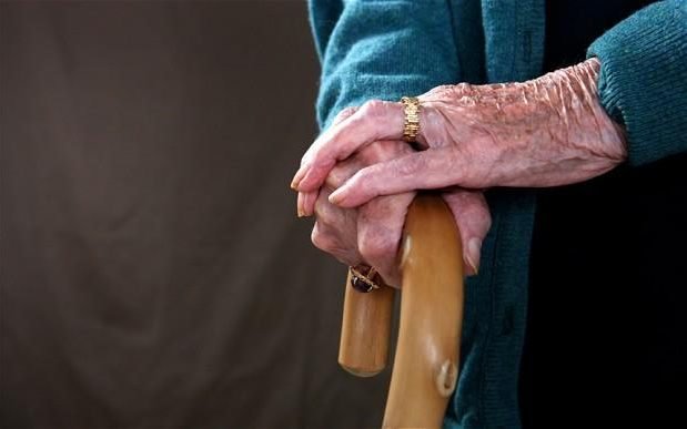 Click to enlarge Woman with cane