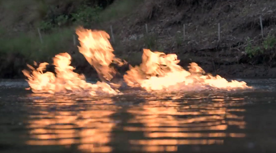 Queensland river on fire