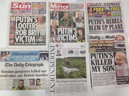 us tabloids bashing putin