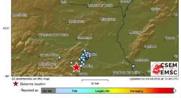 Click to enlarge Vienna earthquake map