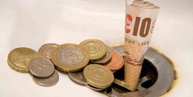 money down drain