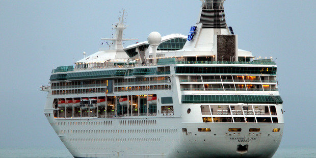 The cruise ship Rhapsody of the Seas was battered by a 'freak wave'. 