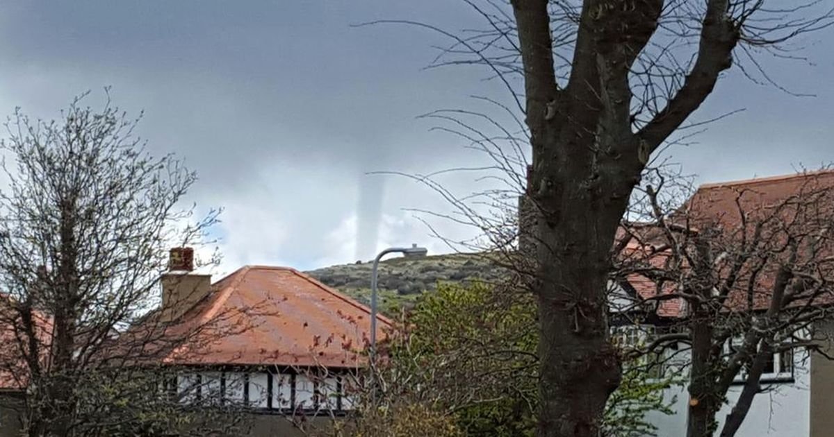 The tornadic waterspout follows snow, ice and hail in North Wales 