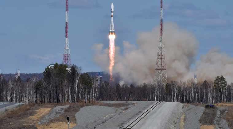 Russian rocket launch from cosmodrome