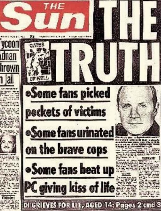 Click to enlarge The Sun's Hillsborough disaster front page