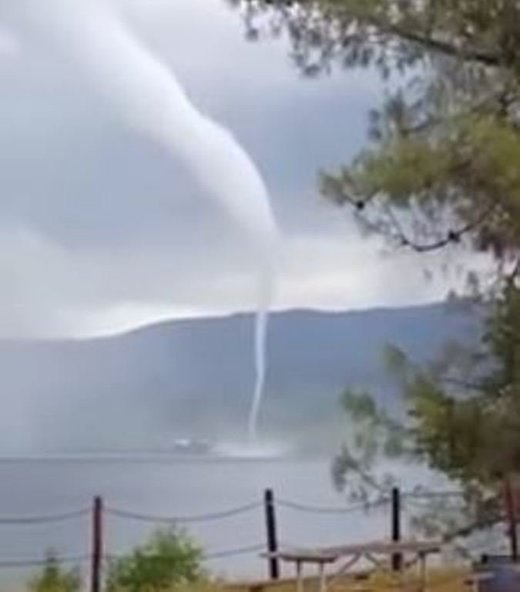 waterspout over lake berryessa