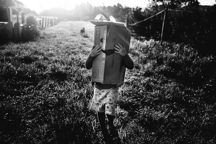 Click to enlarge boy in a box mask
