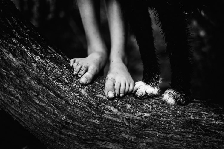 Click to enlarge kid feet dog feet