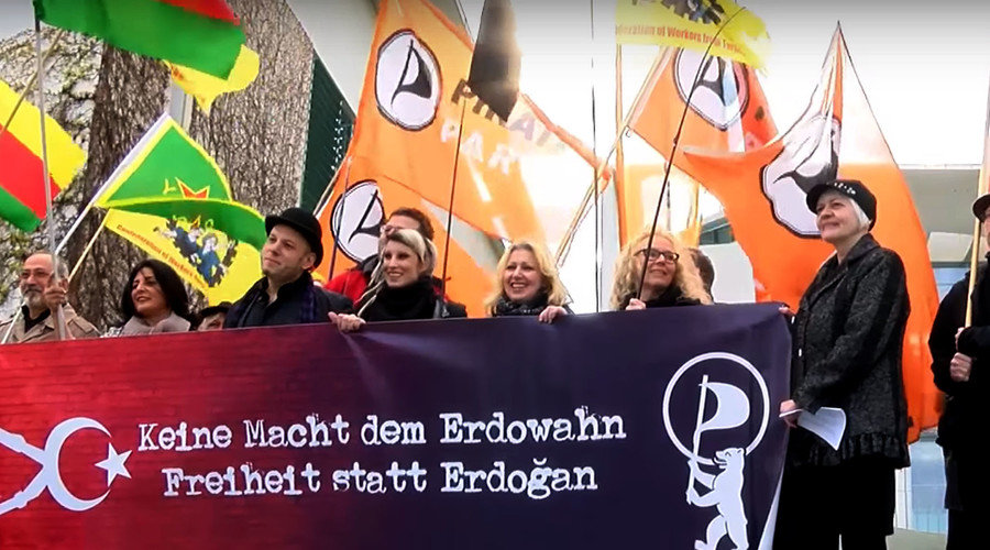 German Merkel Erdogan deal refugee protest