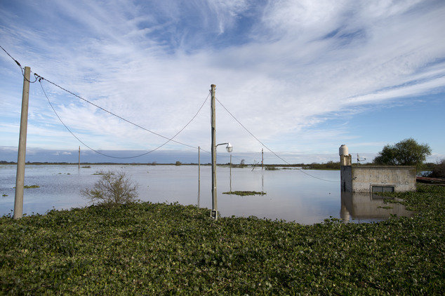 Click to enlarge A house is seen flooded at the countryside in Entre Rios, Argentina, Thursday, April 28, 2016. The Argentine Red Cross estimates that around 30,000 people have been affected after rains swelled rivers, swamping fields and towns nationwide