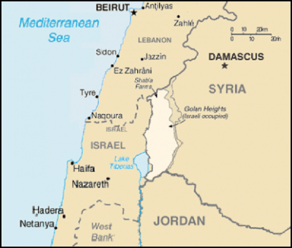 Map of Golan Heights