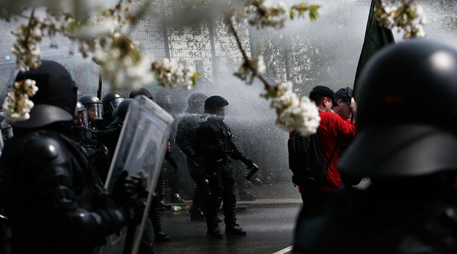 Click to enlarge May Day rallies protests Germany Italy France Turkey