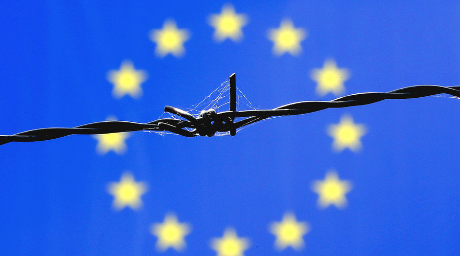 EU flag and fence