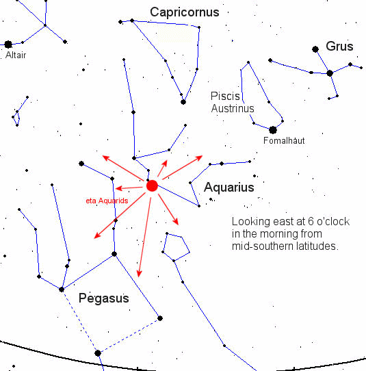 Click to enlarge eta Aquarid Meteor Shower sky map