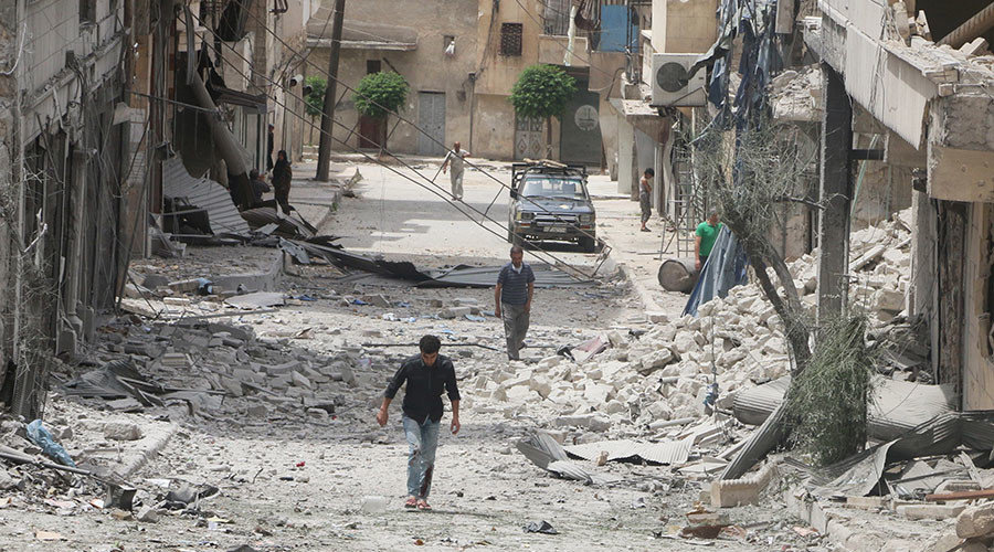 Destroyed buildings in Syria