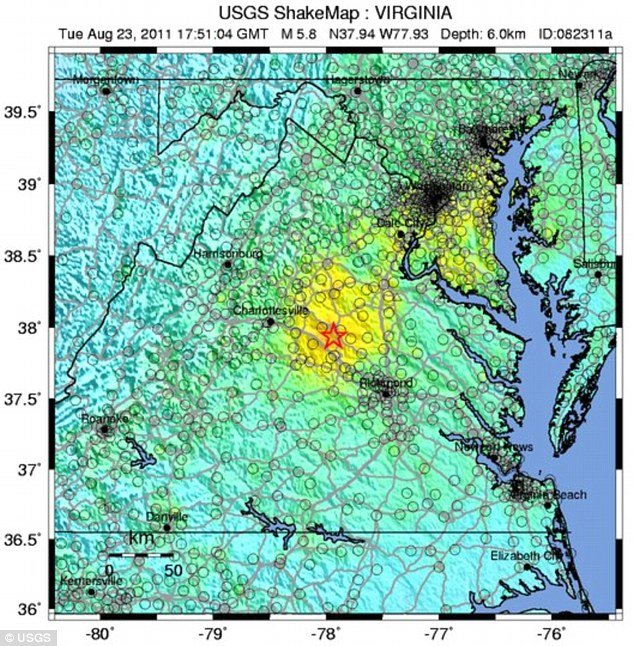 usgs shake map virginia