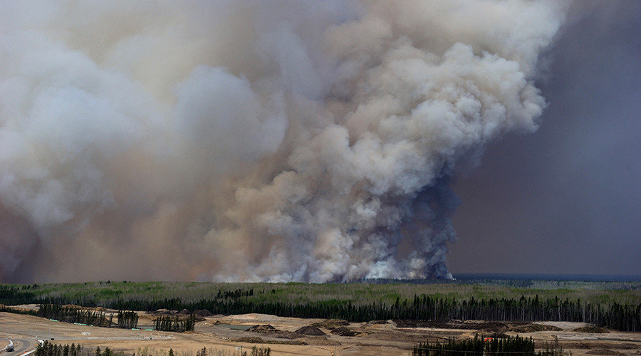 Fort McMurray wildfire aerial view