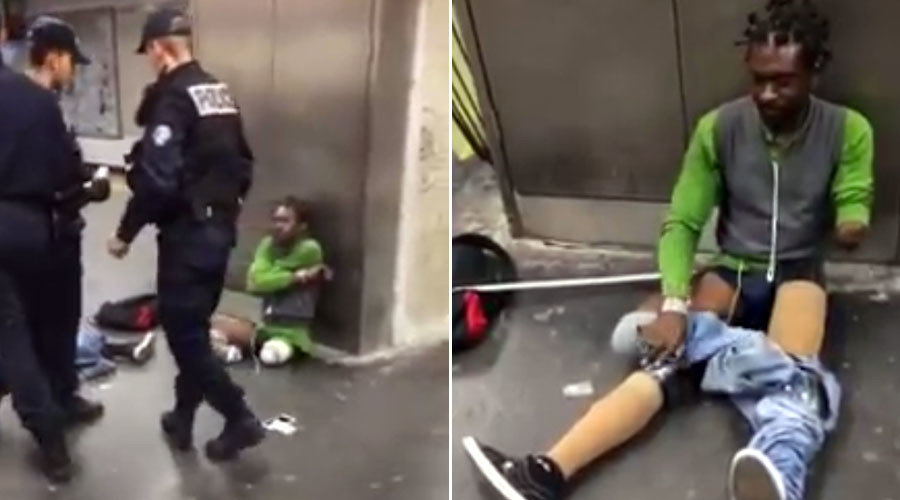 man with prosthetic searched by police