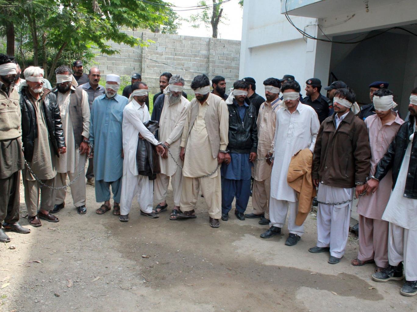 Blindfolded men