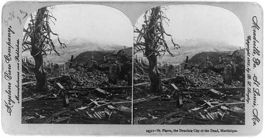 Click to enlarge Mount Pelee 1902 devastation