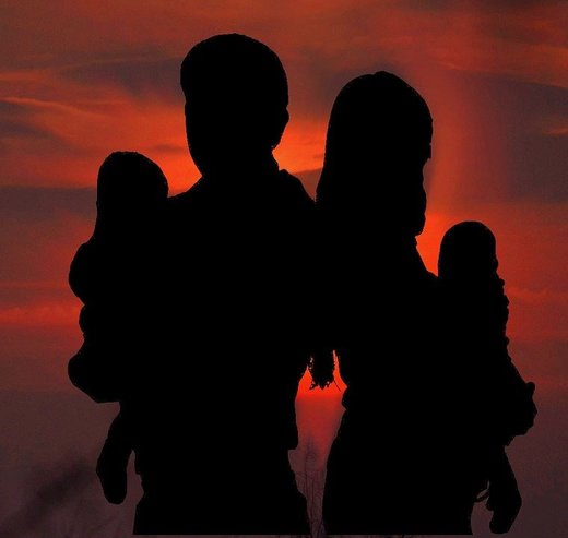 Family in the dark