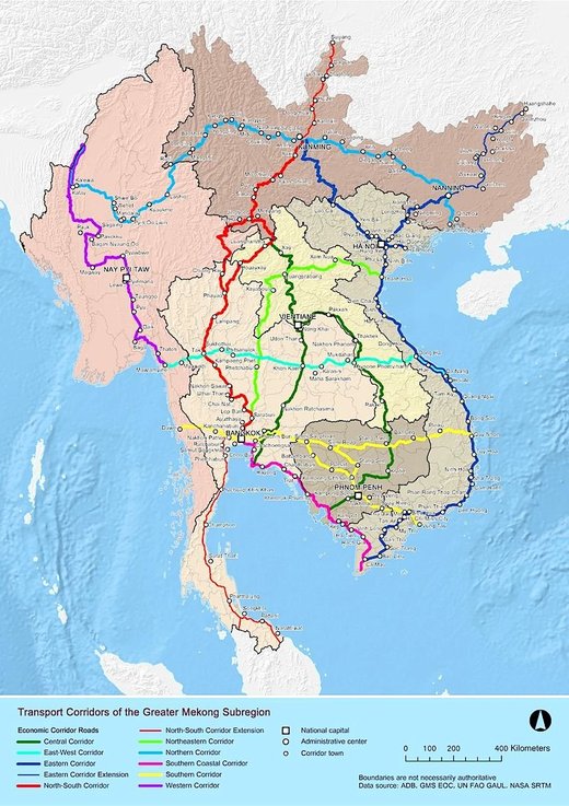 Mekong region map