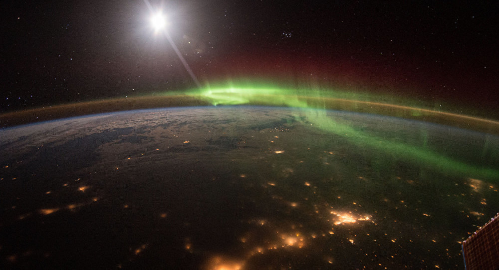Click to enlarge Aurora from space