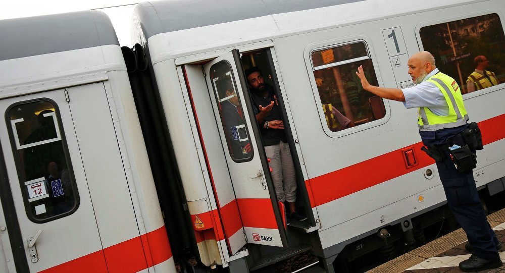 Migrants on German train