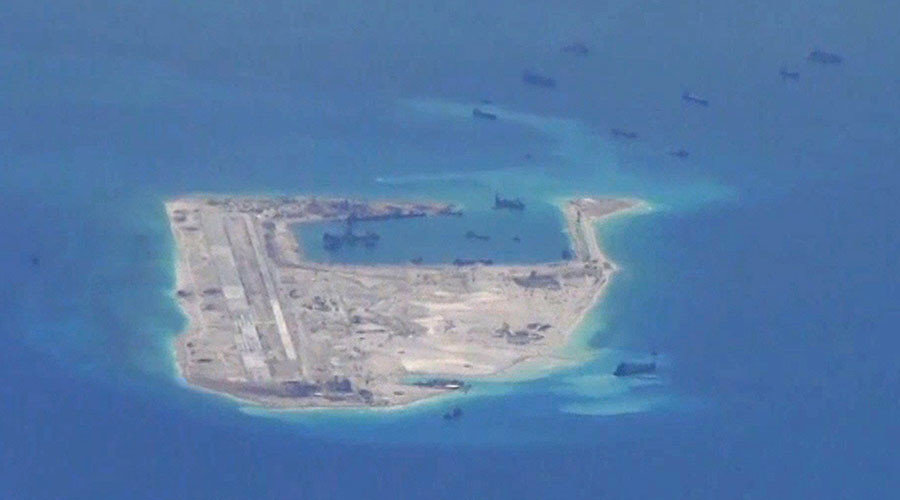 Fiery Cross Reef,Spratly Islands in the South China Sea