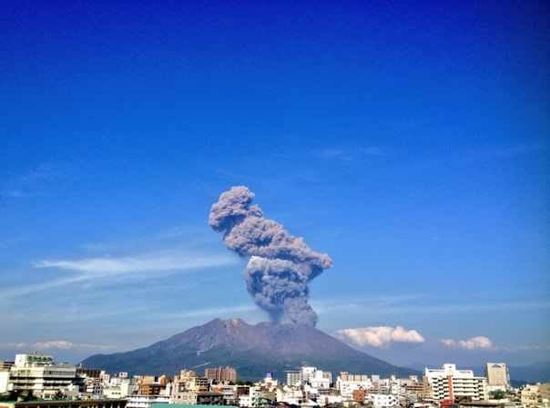 Click to enlarge Sakurajima volcano