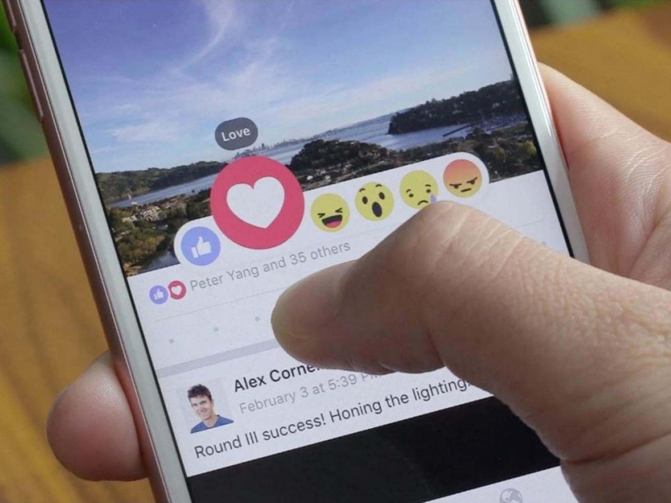 person using facebook
