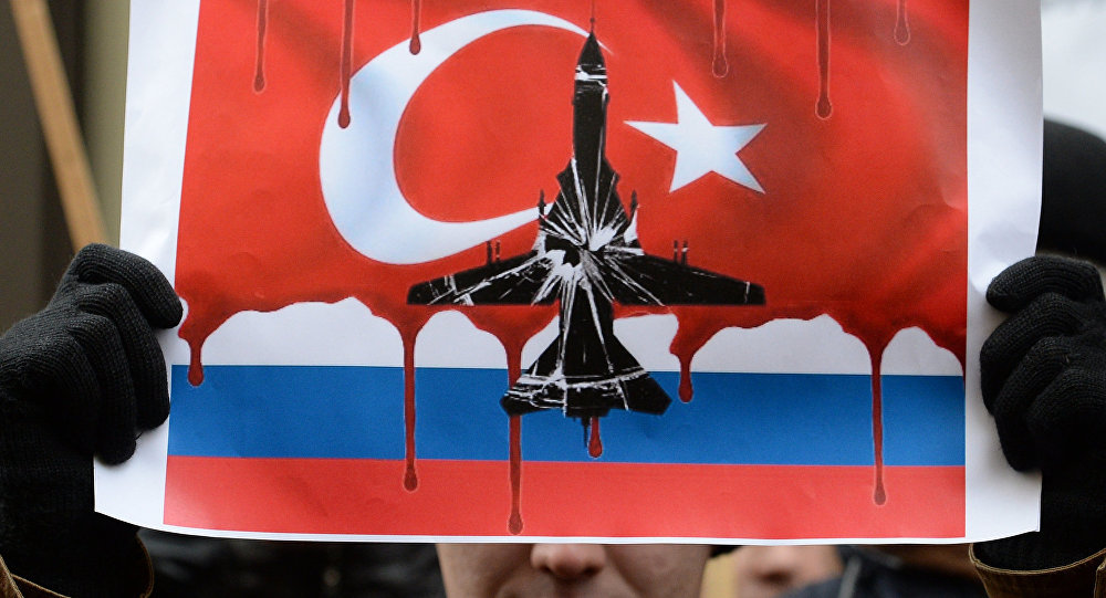 Russia Turkey jet flag