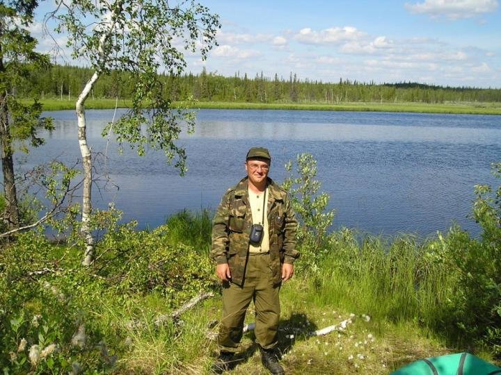 Man by lake