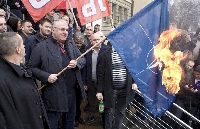 nato flag burning