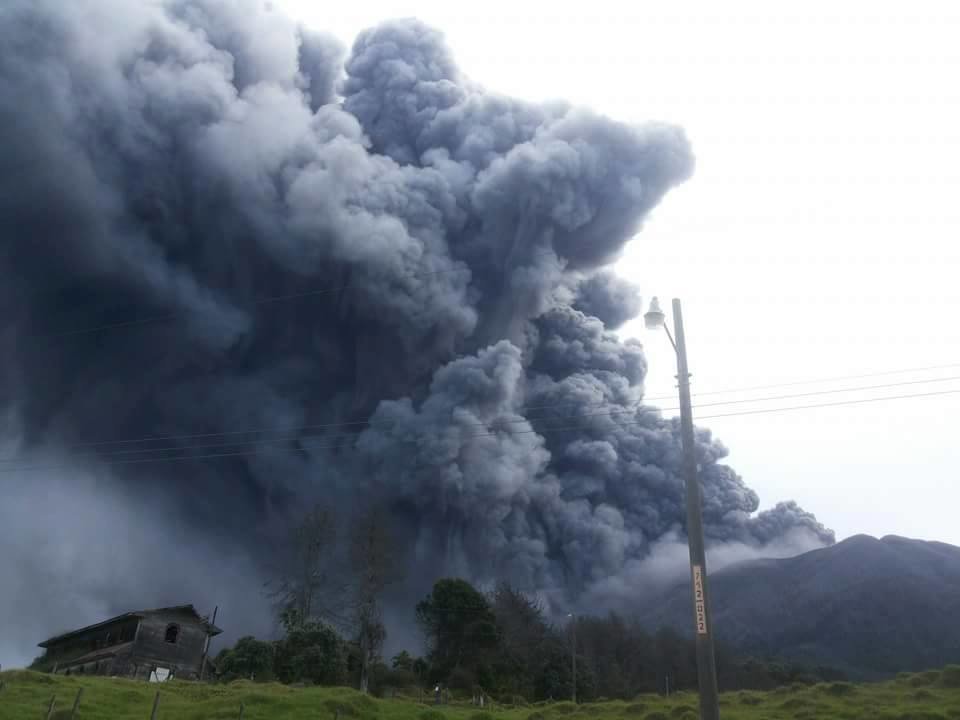 Turrialba Volcano erupts on Friday, May 20, 2016.
