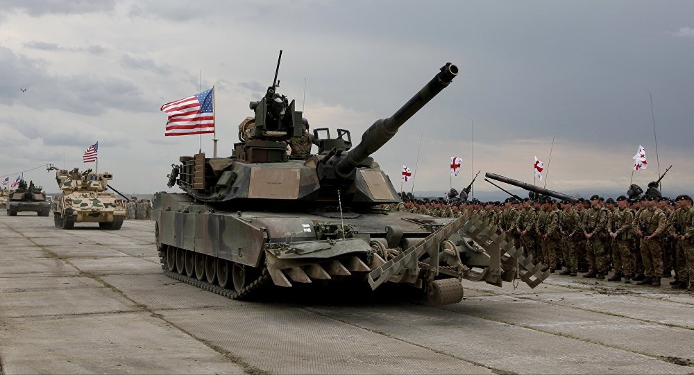 Click to enlarge US tanks in military exercises