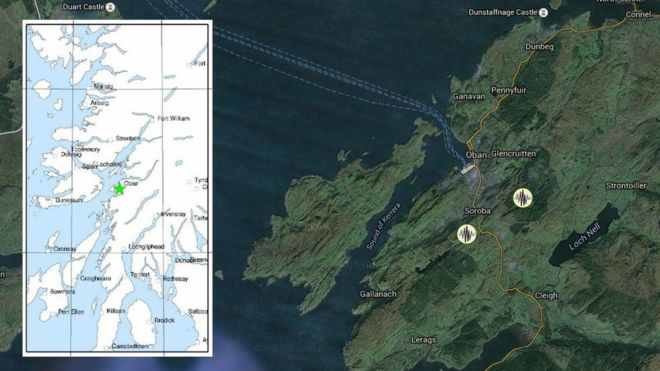 Click to enlarge earthquake in Oban, Scotland
