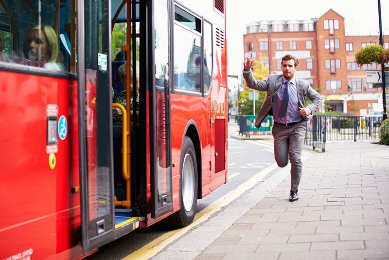 Man running for bus