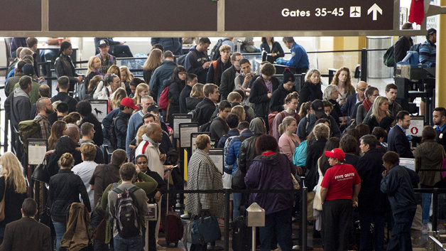 Click to enlarge airport security line