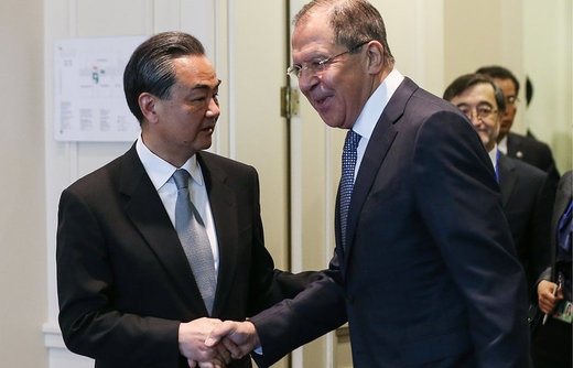 Chinese Foreign Minister Wang Yi and Russian Foreign Minister Sergey Lavrov