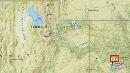 Duschesne earthquake map